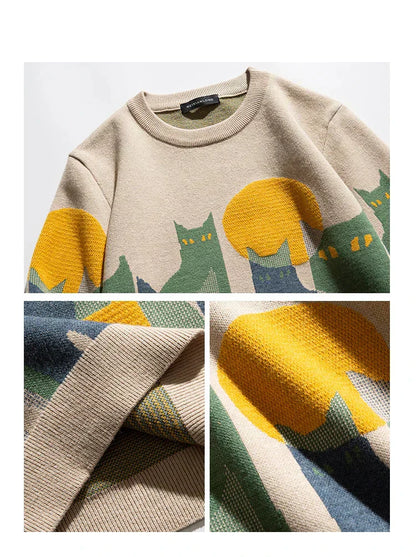 Gatto illuminato dalla luna | maglione
