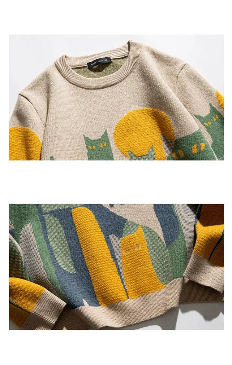 Gatto illuminato dalla luna | maglione