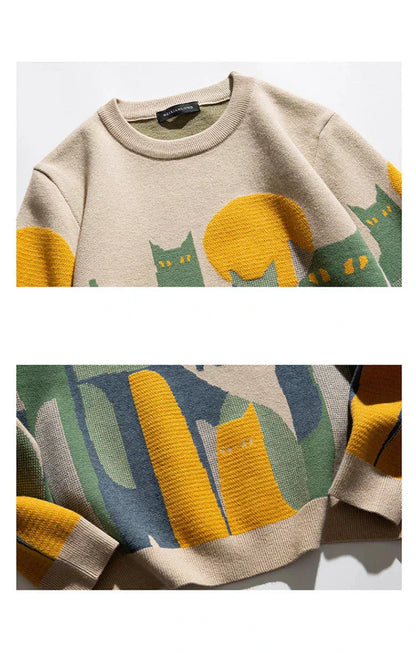 Gatto illuminato dalla luna | maglione