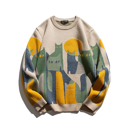 Gatto illuminato dalla luna | maglione