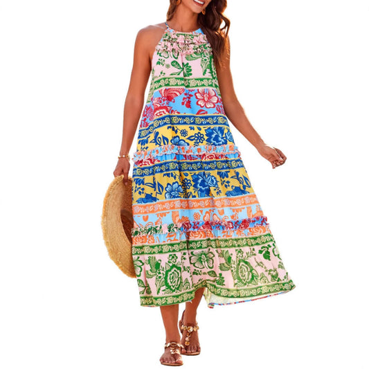 LAYLA – ABITO MAXI HALTER BOHO BLOOM