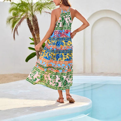 LAYLA – ABITO MAXI HALTER BOHO BLOOM