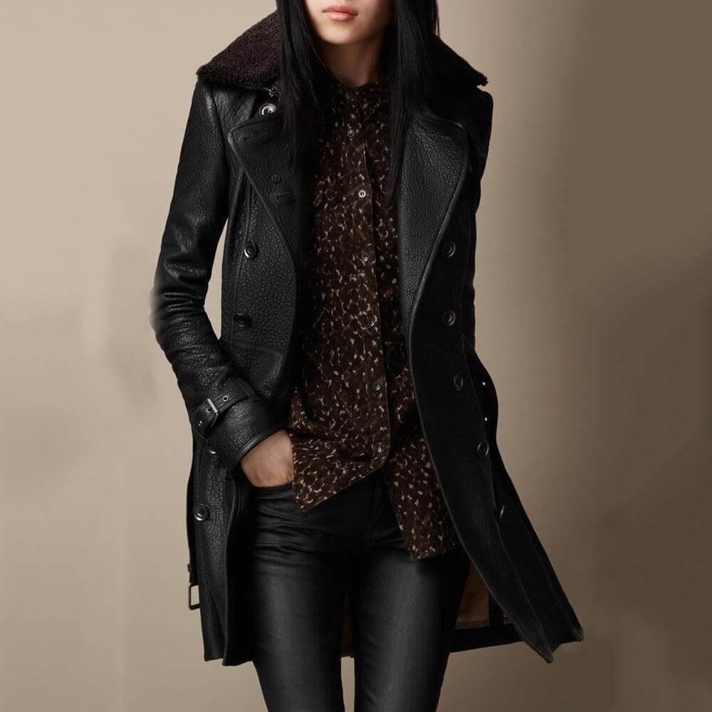 Fiona™ | Trench coat in pelle lussuosa