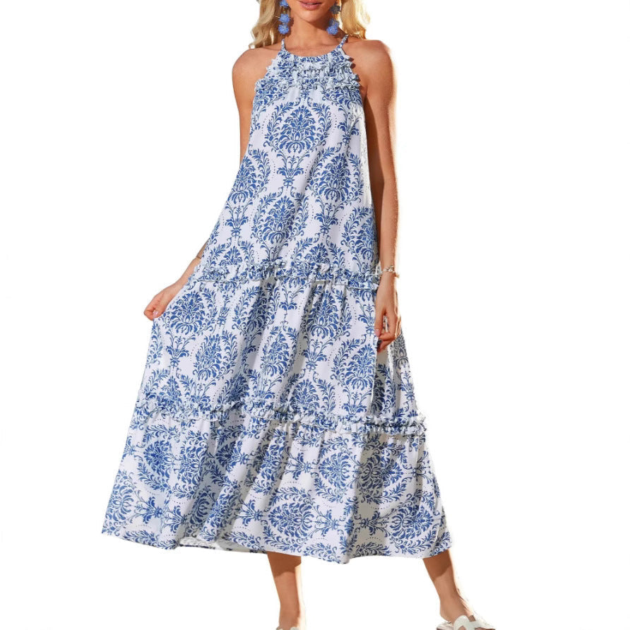 LAYLA – ABITO MAXI HALTER BOHO BLOOM