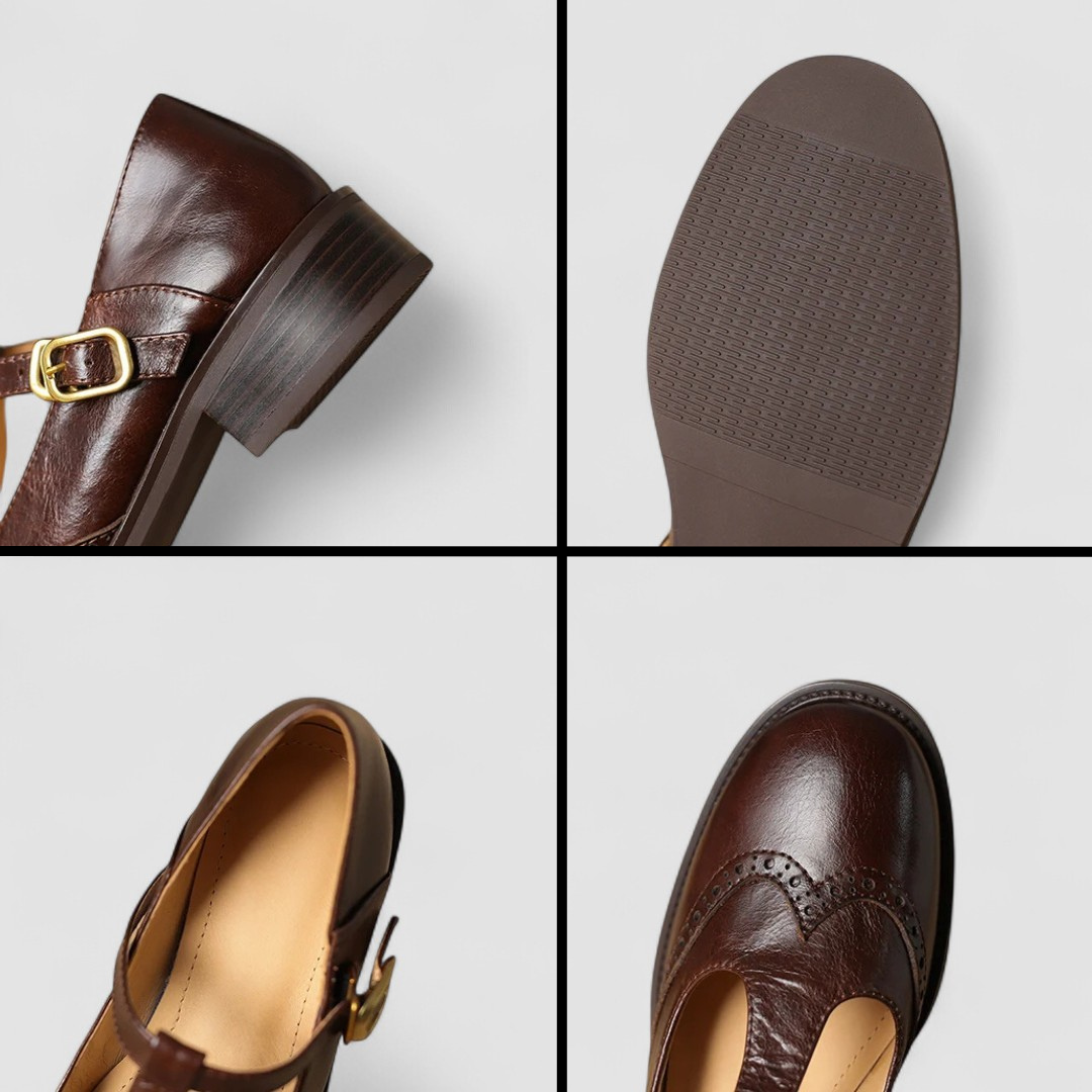 NICOLE – SCARPE IN PELLE VINTAGE A T-STRAP