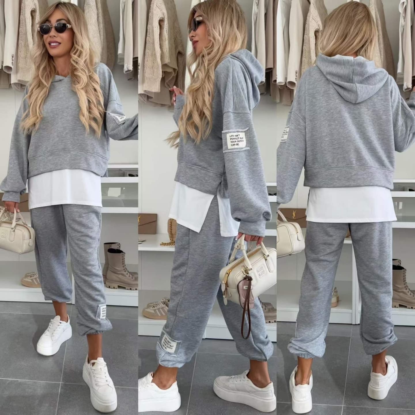 BEATRICE – COMPLETO DA JOGGING RILASSATO CON CAPPUCCIO