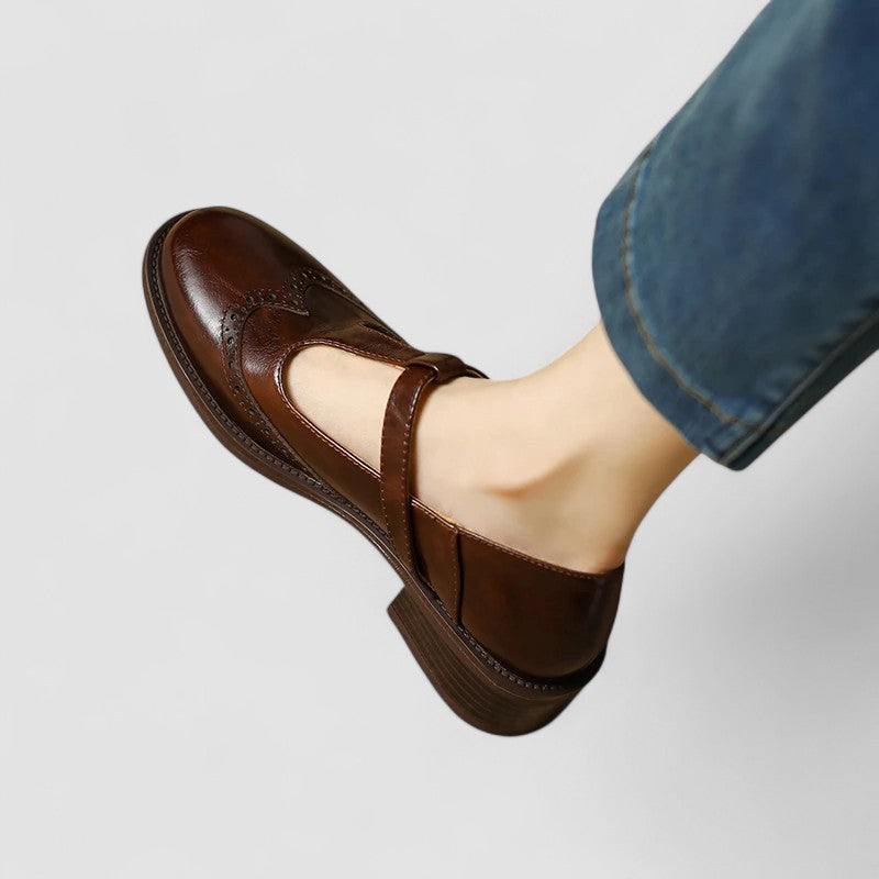 NICOLE – SCARPE IN PELLE VINTAGE A T-STRAP