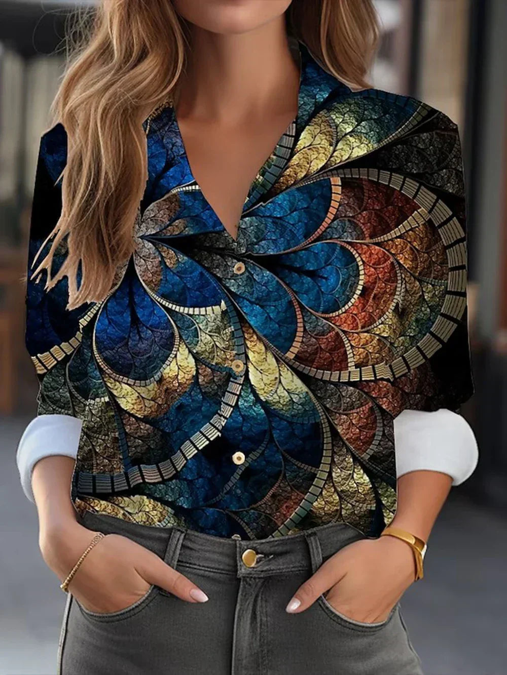 Regine™ | Elegante blusa con stampa floreale