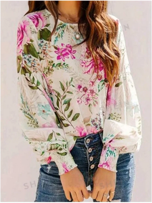 Emmylou™ | Elegante blusa con stampa floreale