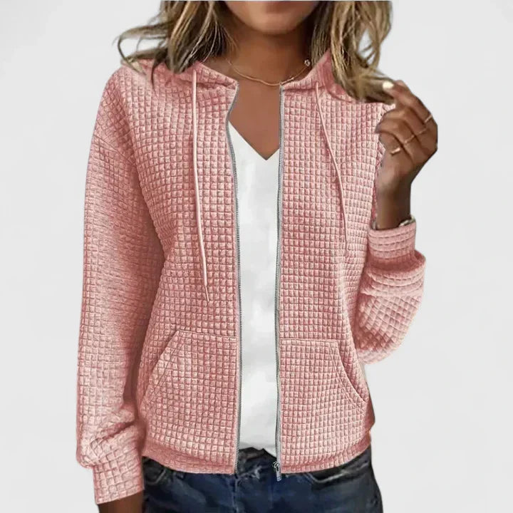 MILA – FELPA CON ZIP WAFFLE