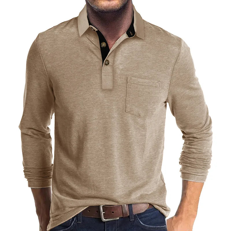 Kavin™ | Camicia da uomo a maniche lunghe in colore unito