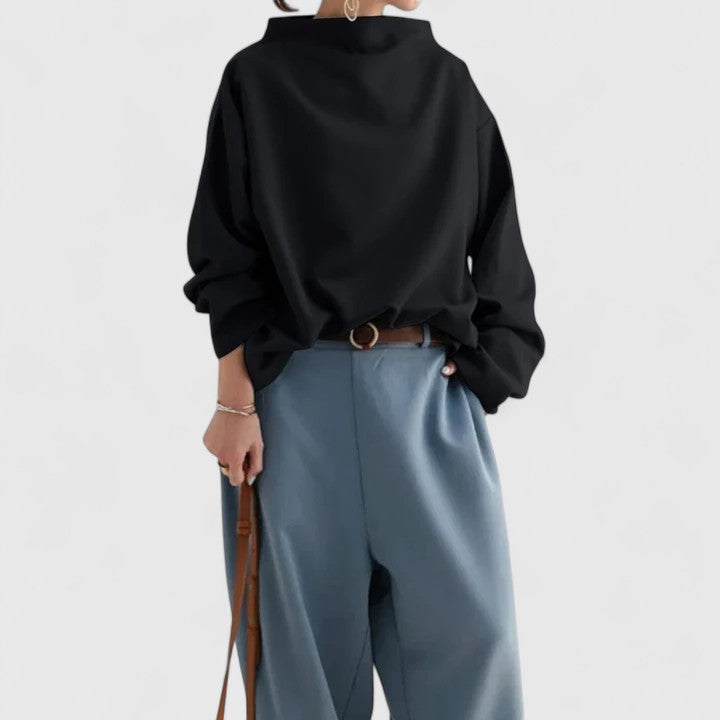 KIMBERLY – MAGLIONE CHIQUE CON COLLO ALTO
