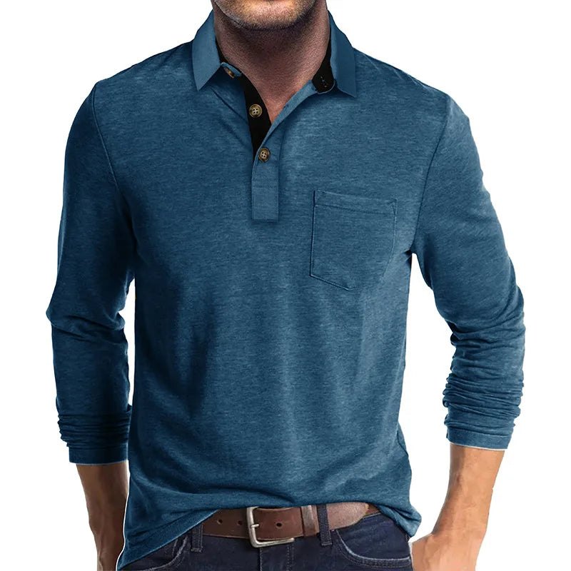 Kavin™ | Camicia da uomo a maniche lunghe in colore unito
