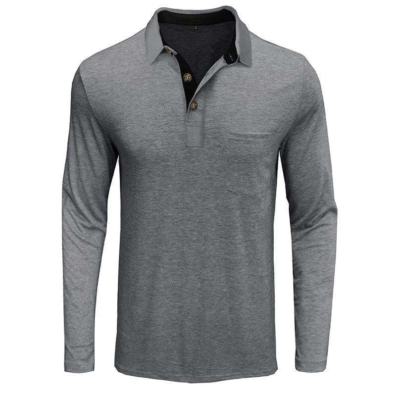 Kavin™ | Camicia da uomo a maniche lunghe in colore unito