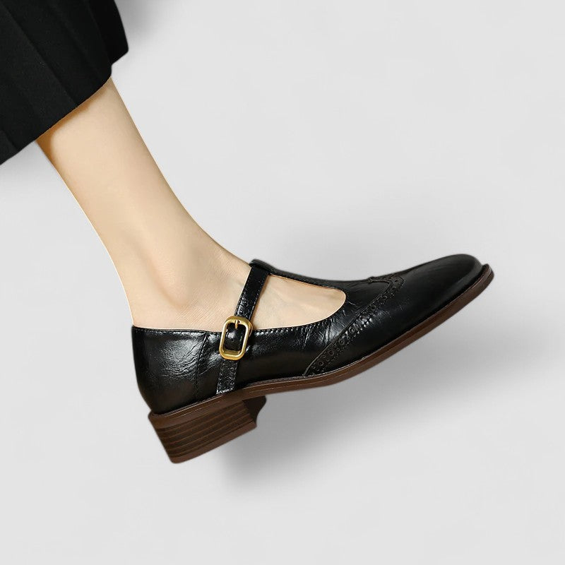 NICOLE – SCARPE IN PELLE VINTAGE A T-STRAP