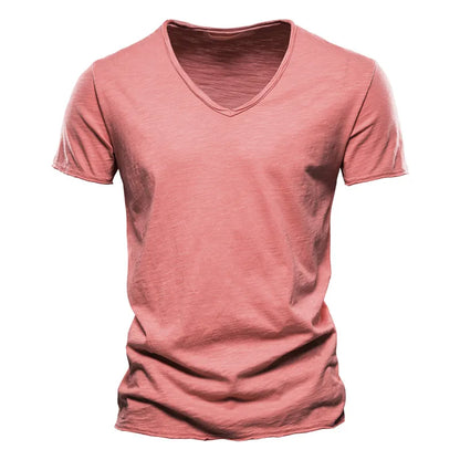 Léon™ | T-Shirt Uomo Base con Scollatura a V Profonda
