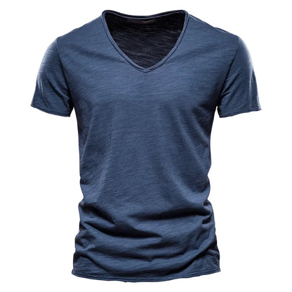 Léon™ | T-Shirt Uomo Base con Scollatura a V Profonda