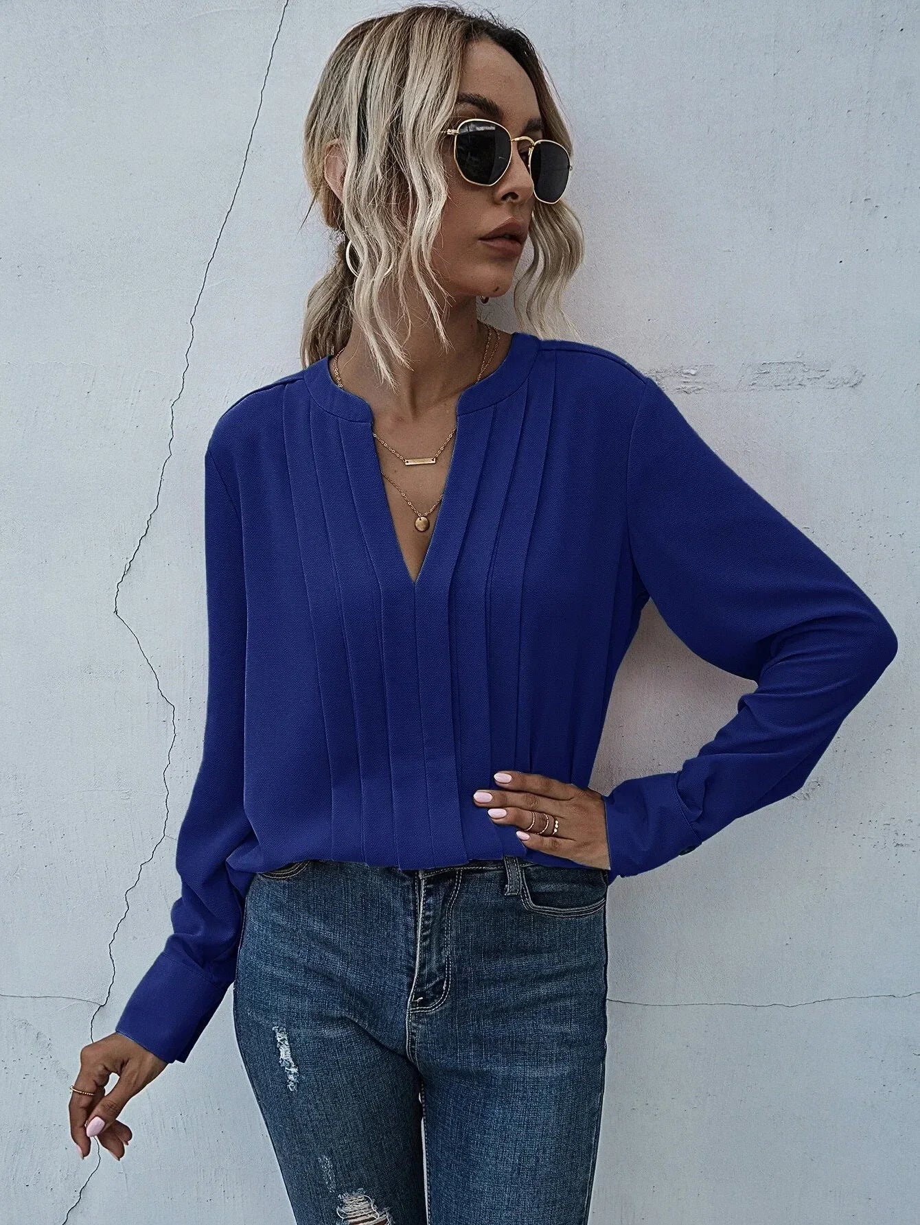 Seona™ | Blusa elegante con pieghe raffinate