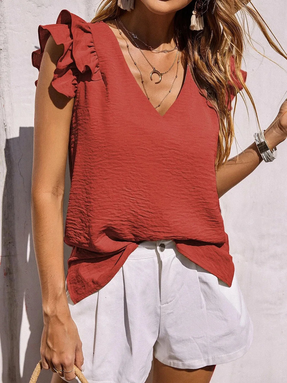 Lynette™ | Top estivo con maniche a volant giocose