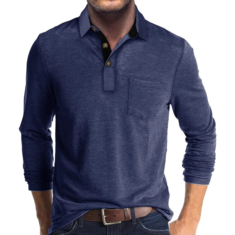 Kavin™ | Camicia da uomo a maniche lunghe in colore unito