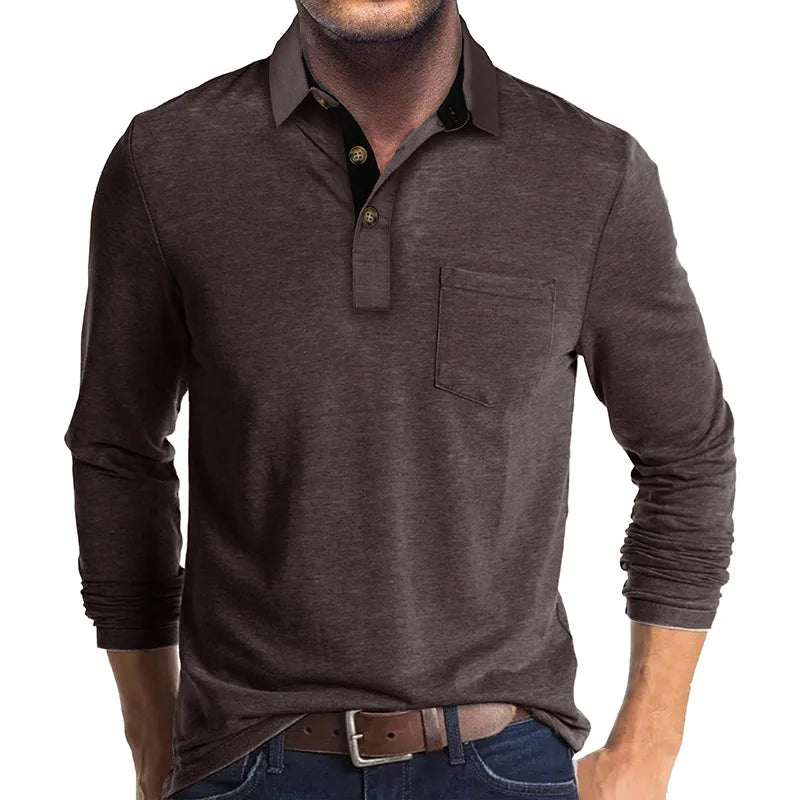 Kavin™ | Camicia da uomo a maniche lunghe in colore unito