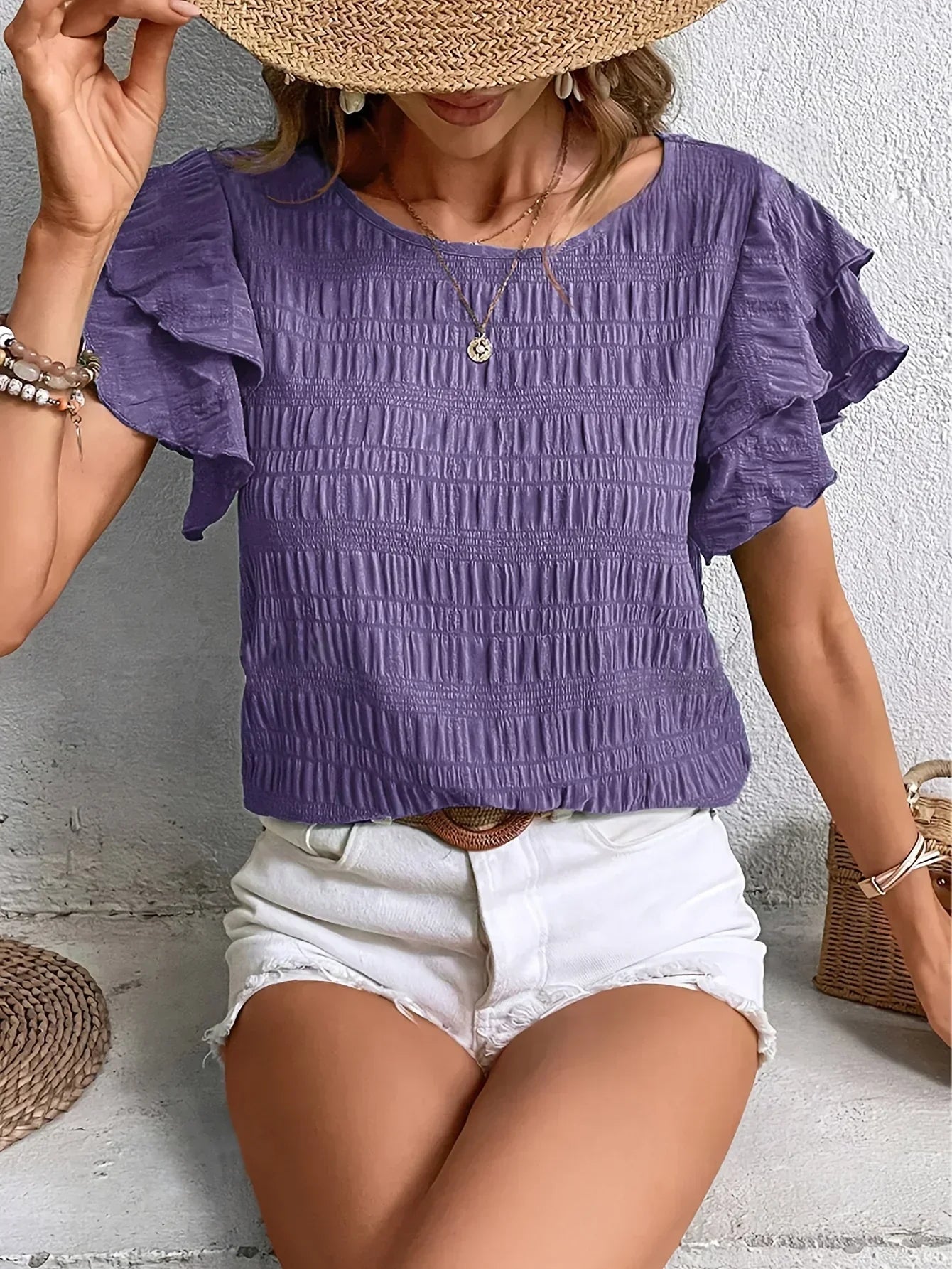 Charmaine™ | Blusa leggera con ruches giocose
