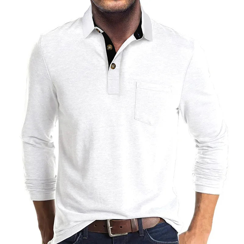 Kavin™ | Camicia da uomo a maniche lunghe in colore unito