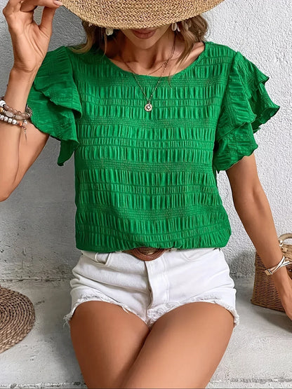 Charmaine™ | Blusa leggera con ruches giocose