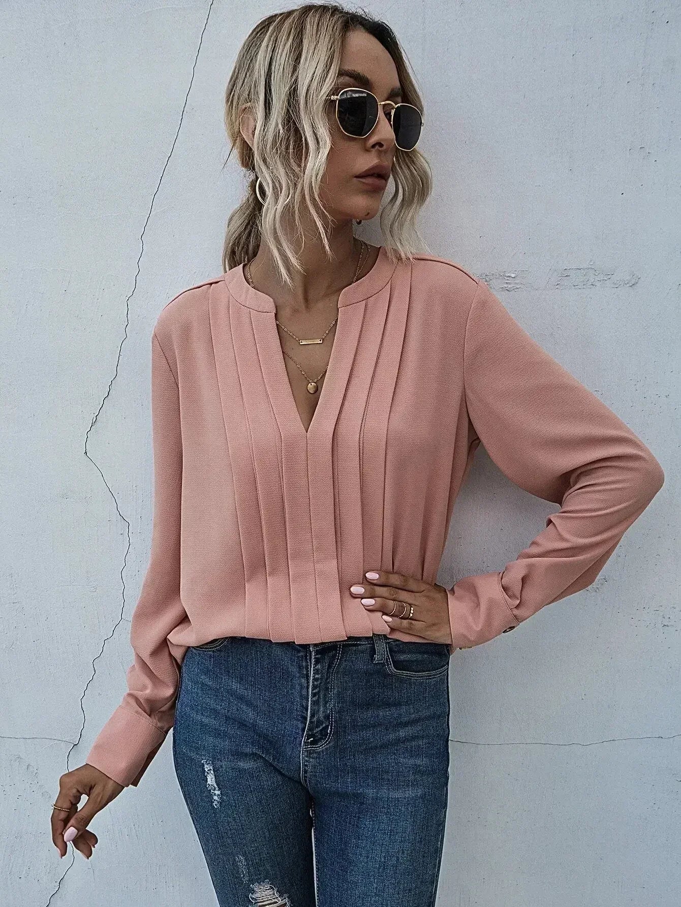 Seona™ | Blusa elegante con pieghe raffinate