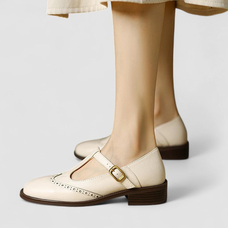 NICOLE – SCARPE IN PELLE VINTAGE A T-STRAP