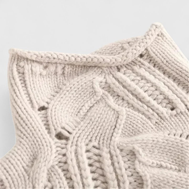 SABINE – MAGLIONE IN MAGLIA FINE CON PATRONI A TRECCIA