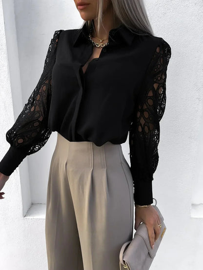 Lily™ | Blusa elegante con raffinati maniche in pizzo