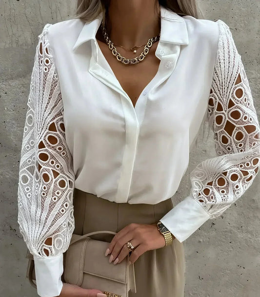 Lily™ | Blusa elegante con raffinati maniche in pizzo