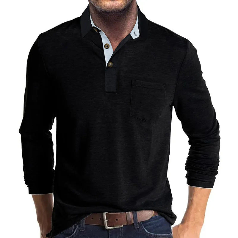 Kavin™ | Camicia da uomo a maniche lunghe in colore unito