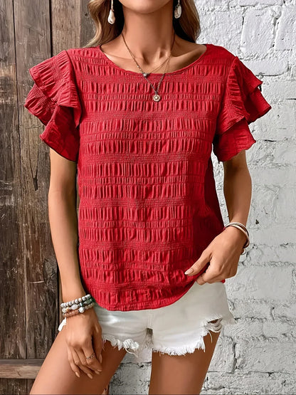 Charmaine™ | Blusa leggera con ruches giocose