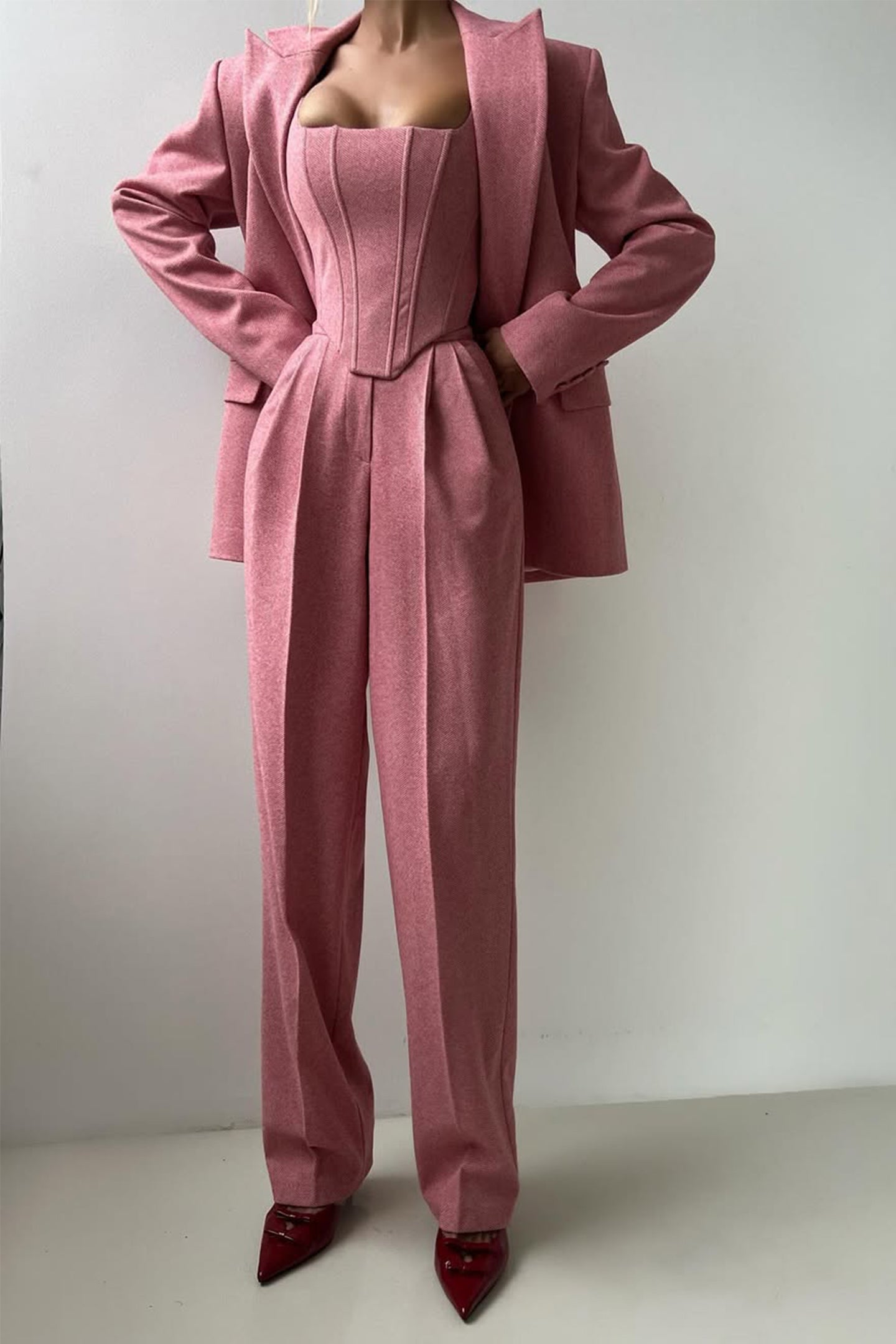 Roos™ | Set di tre pezzi con blazer doppiopetto