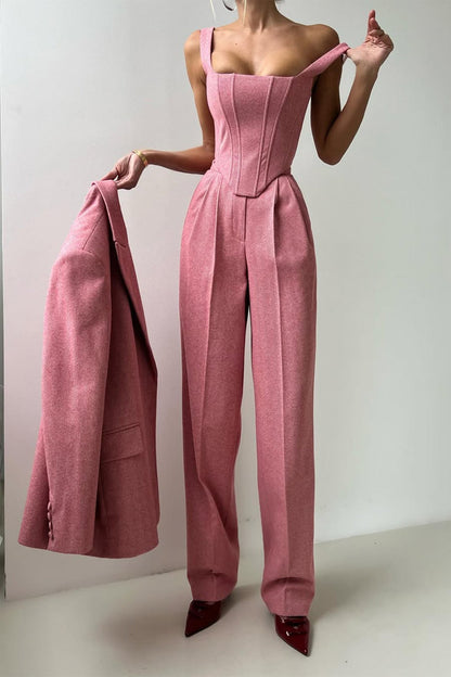 Roos™ | Set di tre pezzi con blazer doppiopetto