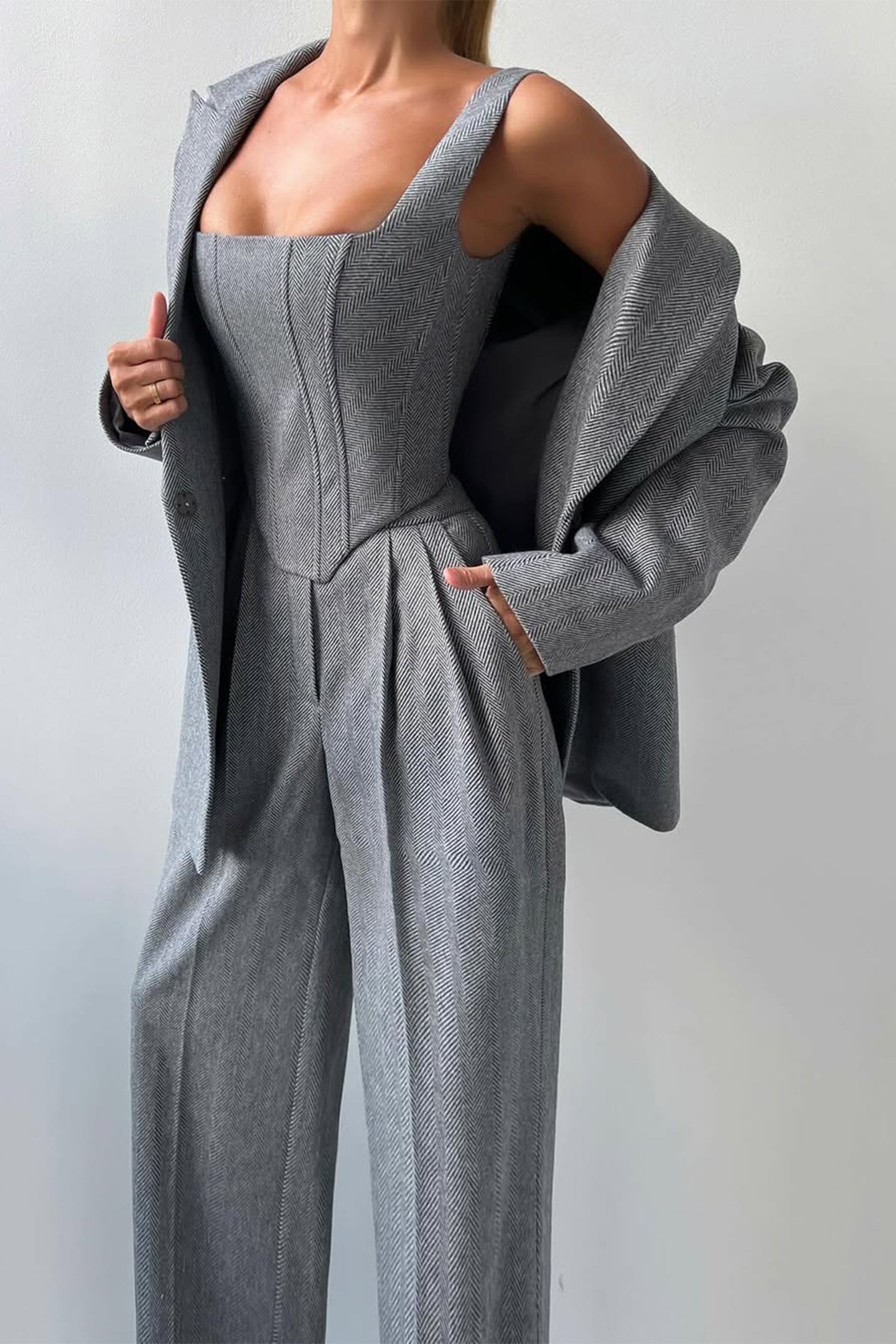 Roos™ | Set di tre pezzi con blazer doppiopetto