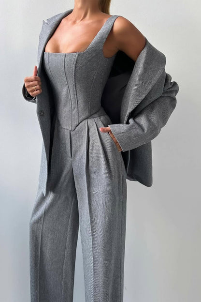 Roos™ | Set di tre pezzi con blazer doppiopetto