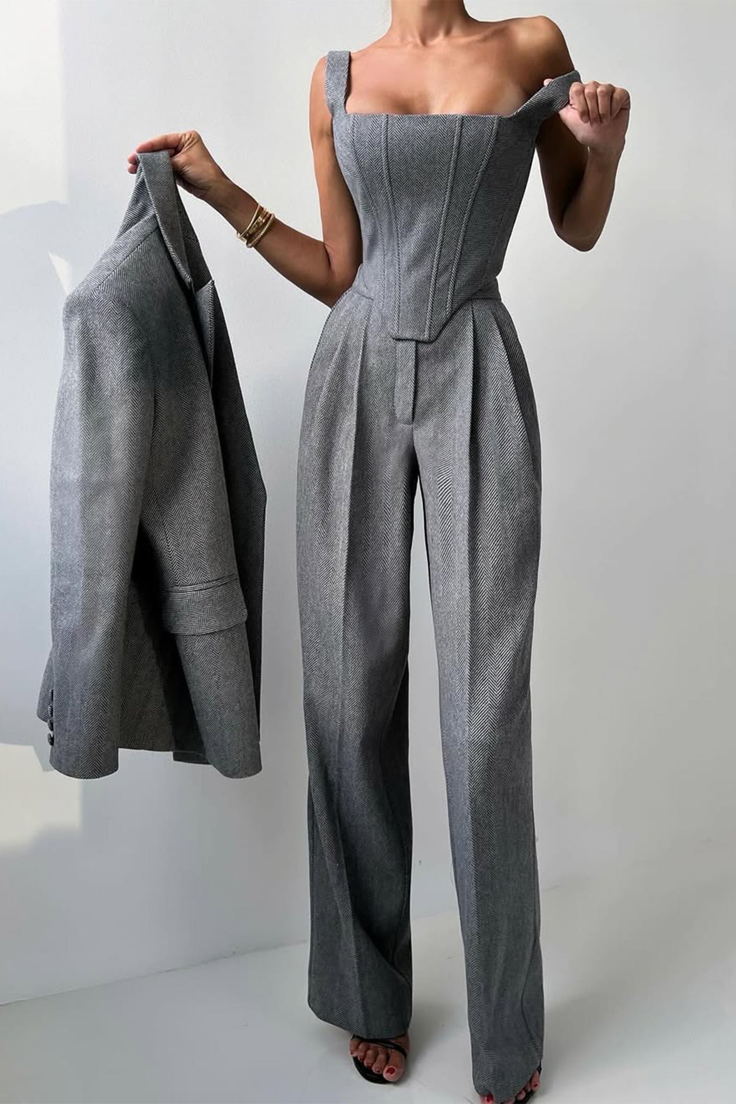 Roos™ | Set di tre pezzi con blazer doppiopetto