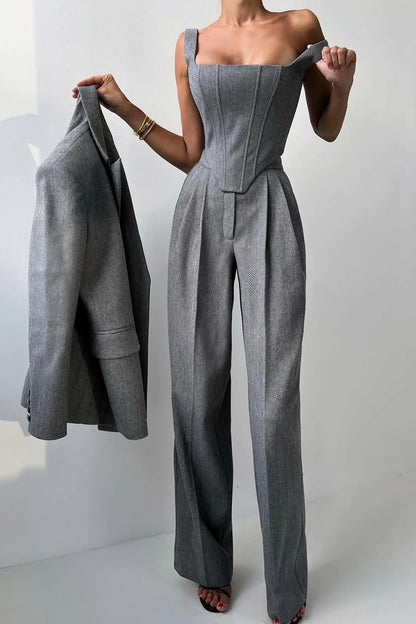 Roos™ | Set di tre pezzi con blazer doppiopetto