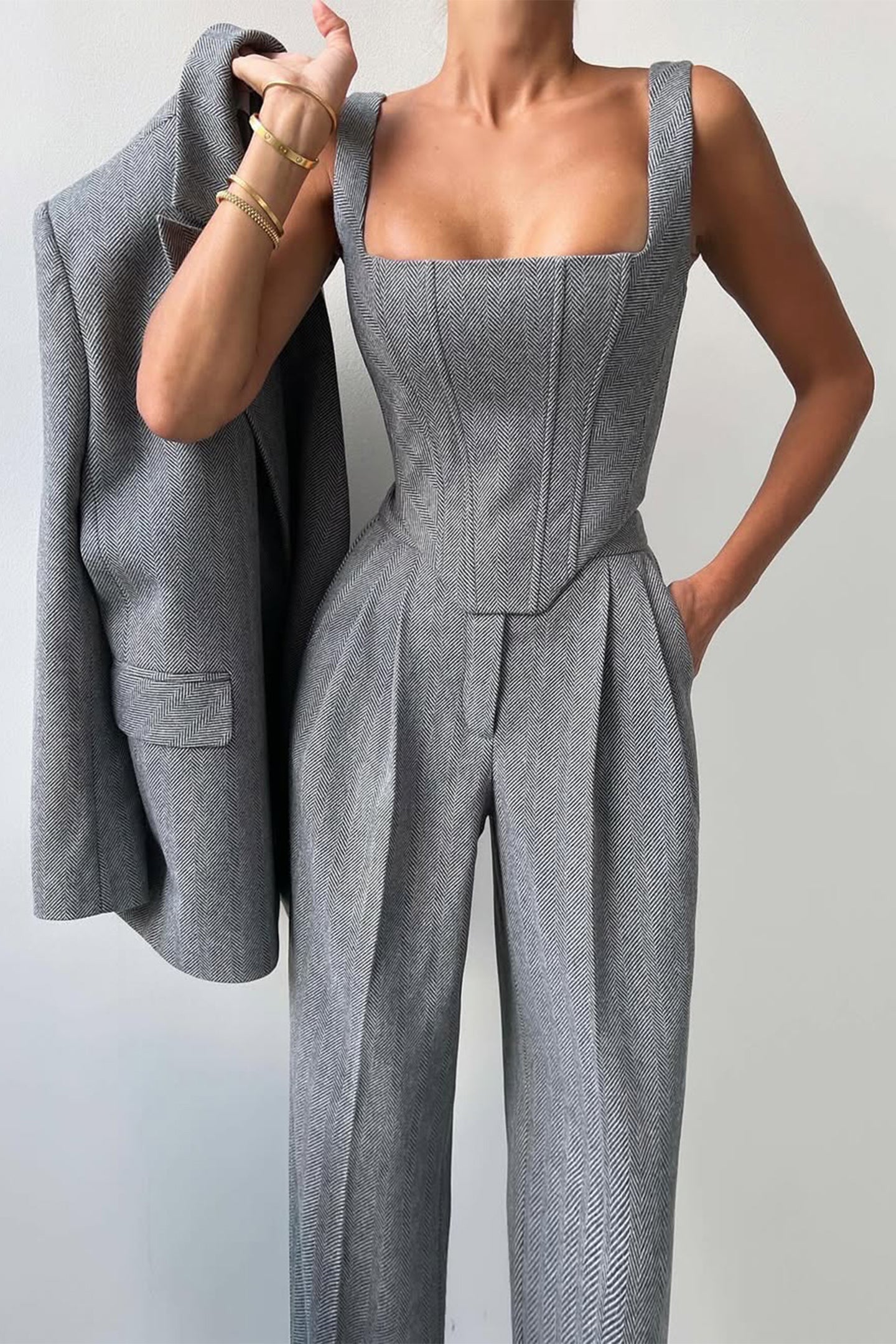 Roos™ | Set di tre pezzi con blazer doppiopetto