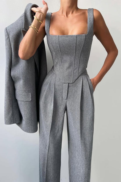 Roos™ | Set di tre pezzi con blazer doppiopetto