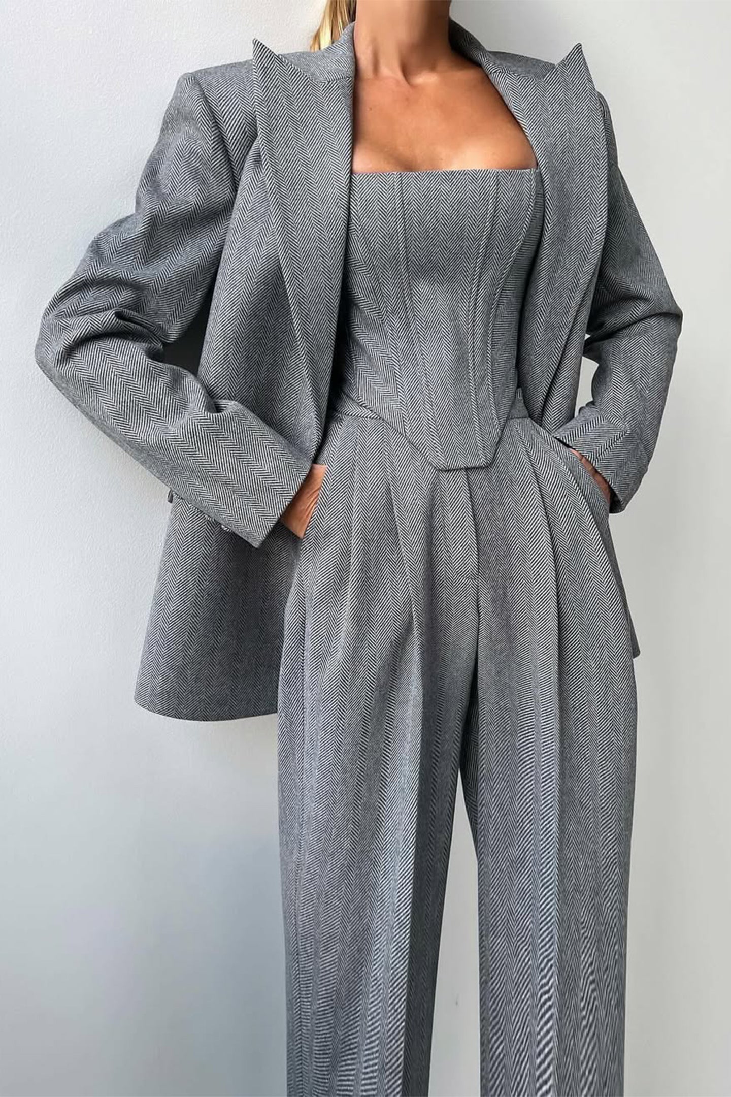 Roos™ | Set di tre pezzi con blazer doppiopetto