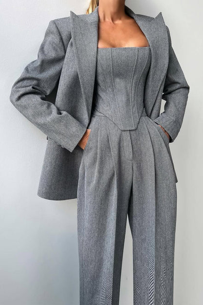 Roos™ | Set di tre pezzi con blazer doppiopetto