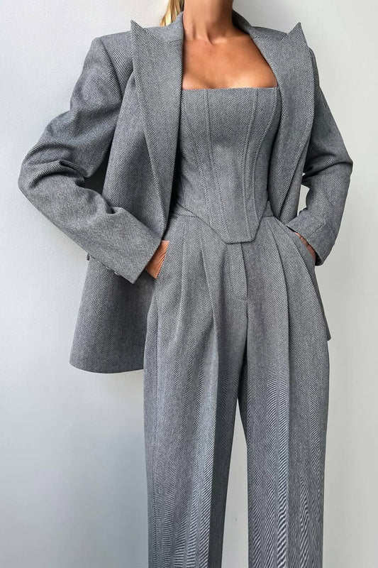 Roos™ | Set di tre pezzi con blazer doppiopetto