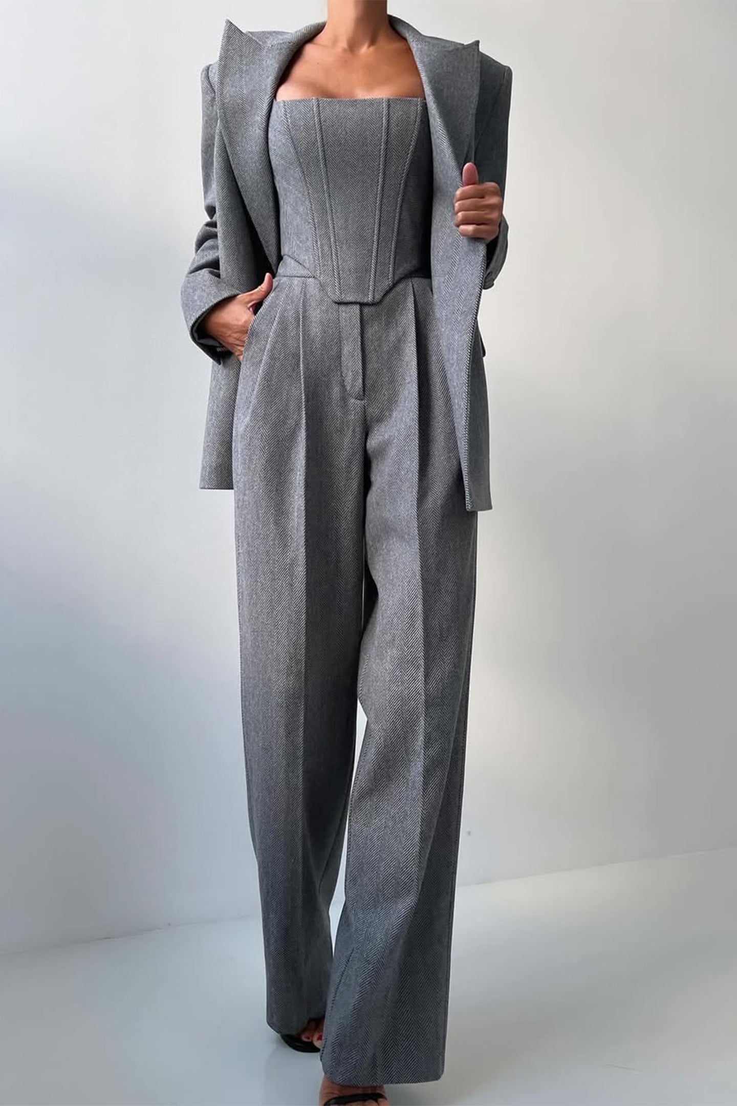 Roos™ | Set di tre pezzi con blazer doppiopetto