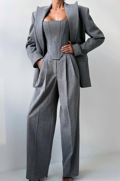Roos™ | Set di tre pezzi con blazer doppiopetto