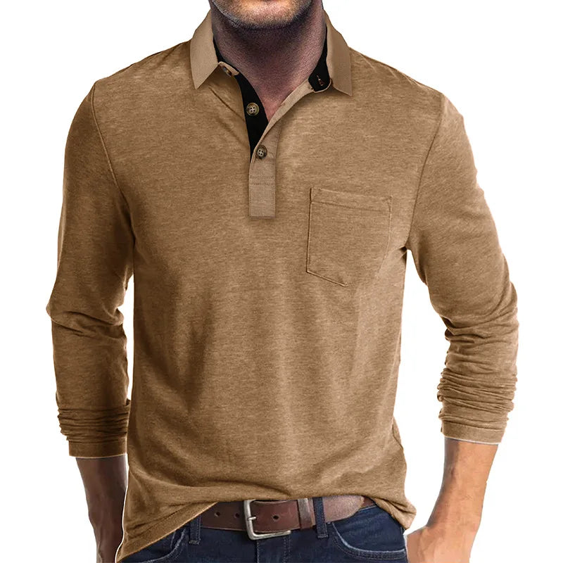 Kavin™ | Camicia da uomo a maniche lunghe in colore unito