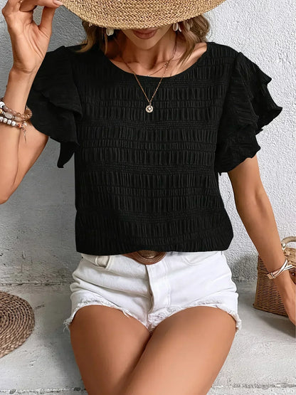 Charmaine™ | Blusa leggera con ruches giocose